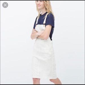 zara white denim dress